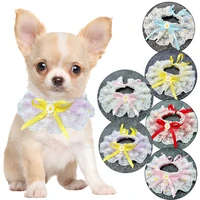 pet dog lace bibs scarf collar necklace dog cotton saliva towel puppy collars for pug cat bib pet supplies headdress accessories