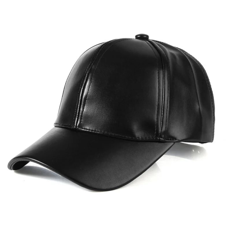 

PU Leather Baseball Cap Duck Tongue Shading Hat Men and Women Sun Protection Outdoor Spring Autumn Dad Hat Snapback Cap