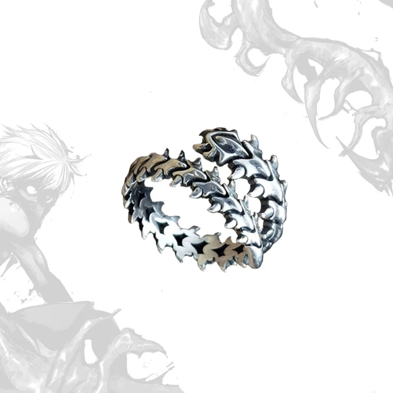

Anime Punk Centipede Ring For Teen Metal Gothic Vintage Winding Couple Opening Ring For Woman Party Gift Tokyo Ghoul 2022 New