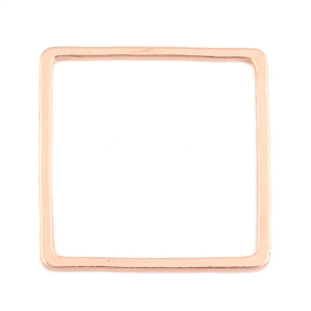 DoreenBeads Модные цинковый сплав разъемы квадратный Геометрический стиль розовое