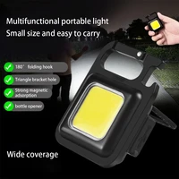 mini cob flashlight led working light portable pocket flashlight usb rechargeable key light lantern camping outside hiking