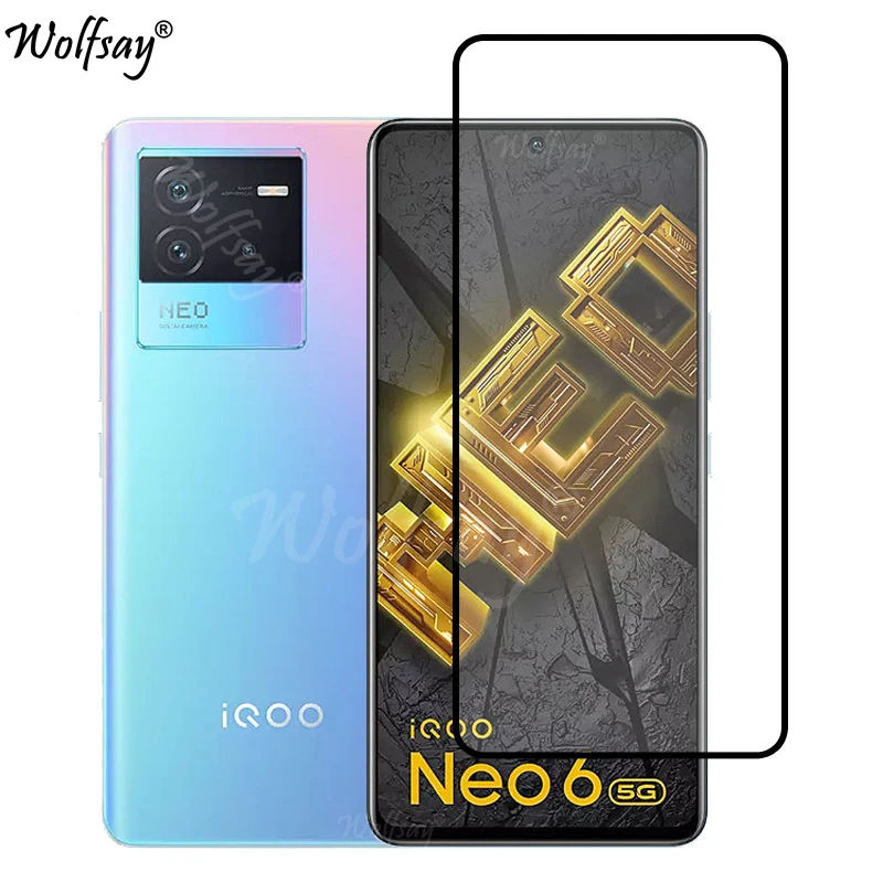 Закаленное стекло с полным покрытием для Vivo iQOO Neo 6 Защита экрана Neo6 камеры |