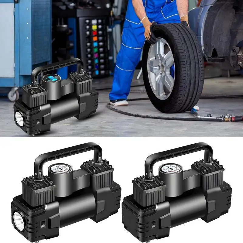 

Car Tire Inflator Portable Air Compressor For Car Tires With Led Light Truck Tire Inflator Auto Tire Pump For Car Tires Bikes