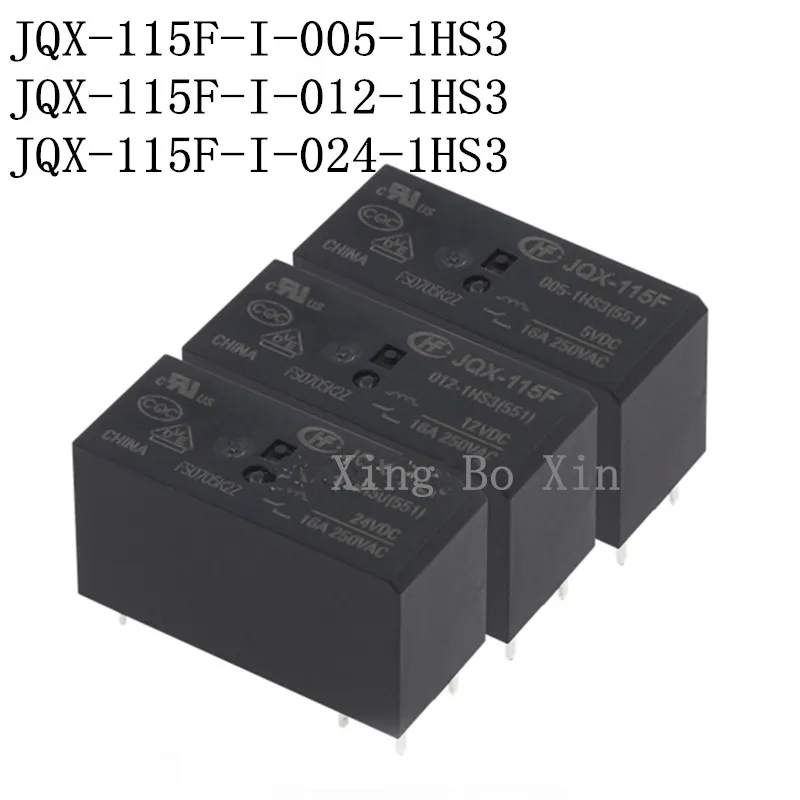 

10pcs relay HF115F 100% new Original HF115F-I-005-012-024-1HS3 JQX-115F-I-005-012-024-1HS3 5VDC 12VDC 24VDC 16A 250VAC