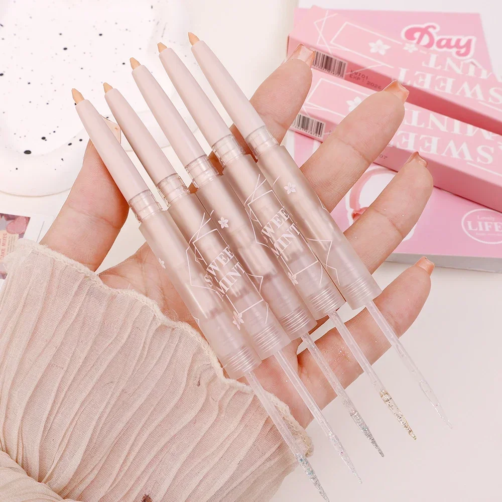 Двусторонние жидкие тени для век с шелкопрядом блестящие водостойкие пайетками