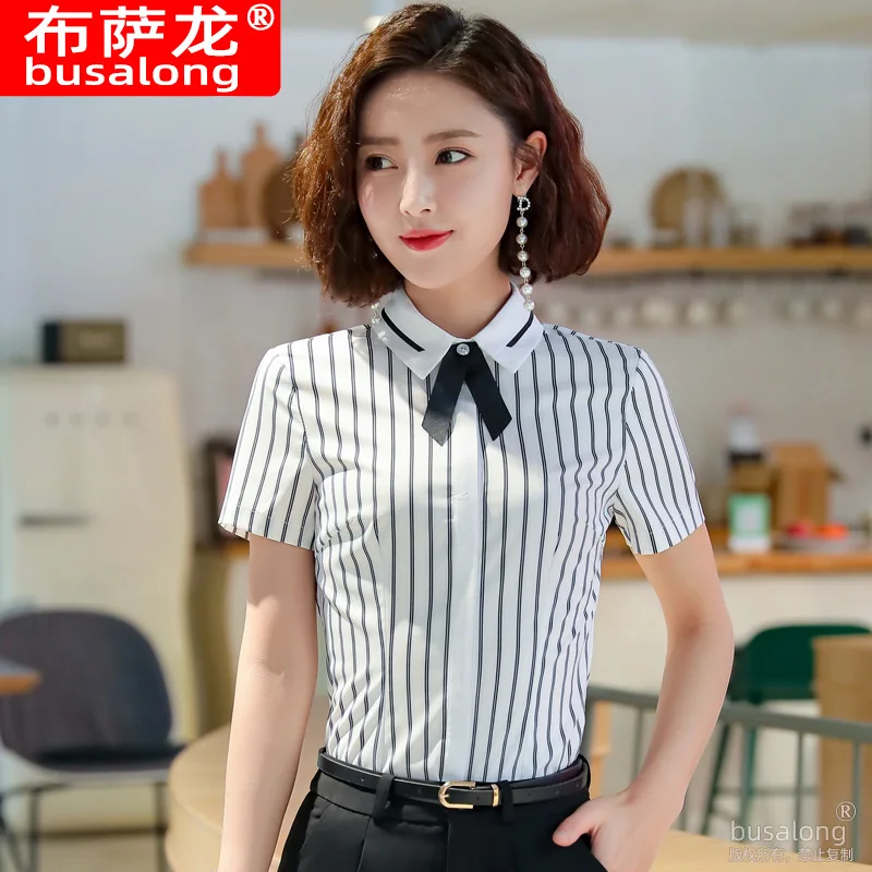 

Summer Short Sleeve Shirt Women's OL Business Suit Slim-Fitting Iron-Free Work Clothes Business Formal Wear Temperament Commute
