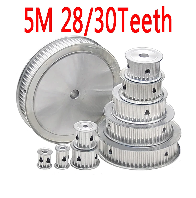

5M 28/30 Teeth AF Type Timing Belt Pulley Aluminum Synchronous Wheel 5M 30Teeth Slot Width 16/21mm Bore 6/8/10/12/16/20/25/30mm