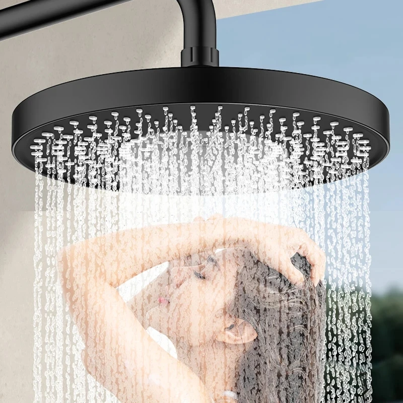 

Роскошная 10-дюймовая насадка для тропического душа, 3 режима, верхняя насадка для тропического душа высокого давления, Потолочная насадка для ванной, серебристая, черная насадка для душа