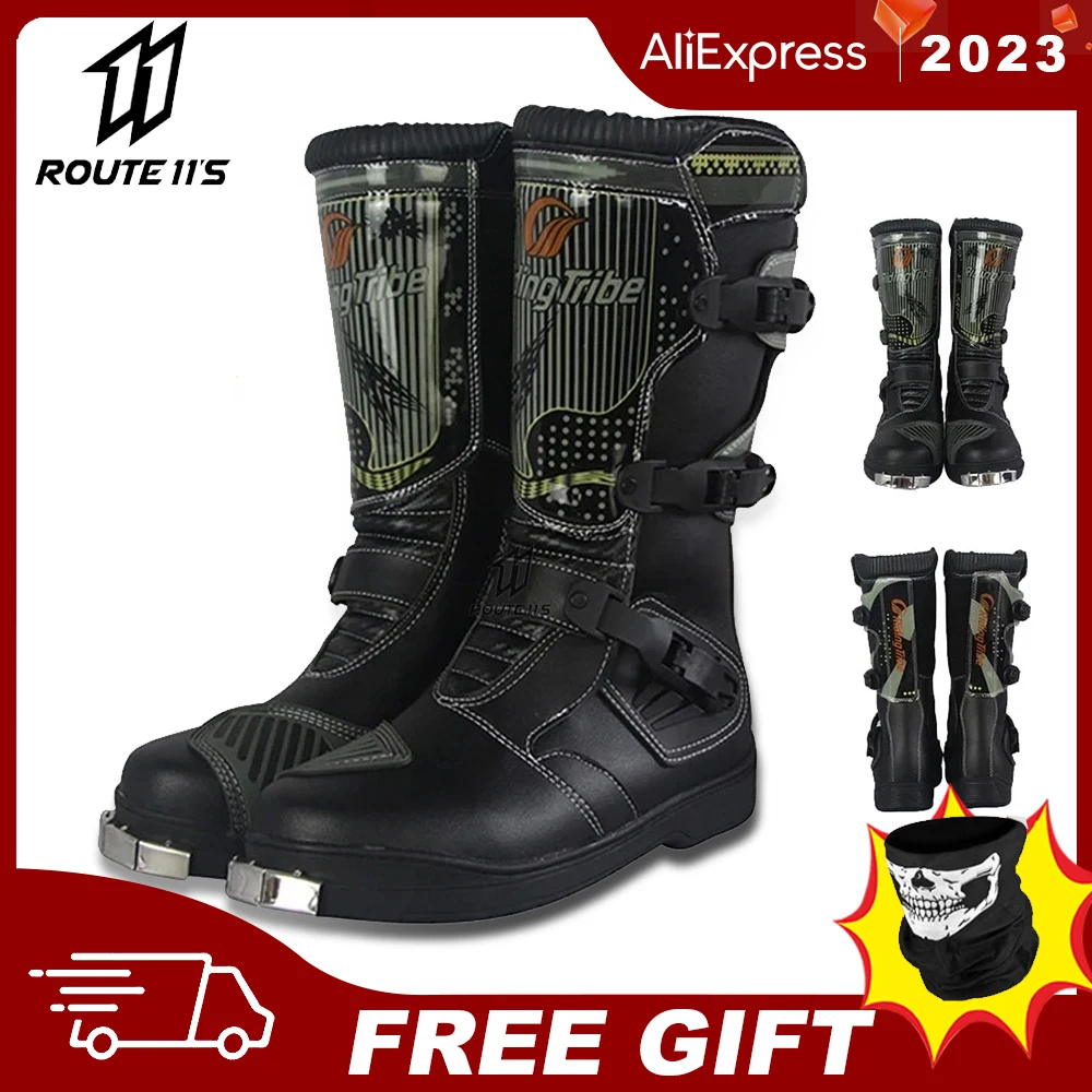 PRO-BIKER Men Motorcycle Boots Waterproof PU Botas Moto Boots Motocross Motorcycle Shoes Protection Motorcycle Long Thigh Boots
