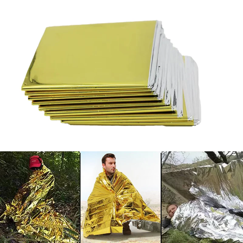 

Outdoor Low Temperature Rescue First Aid Kit Insulation Blanket Campsite Keeping Foil Polyester Film Lifesaving Warm Insulation