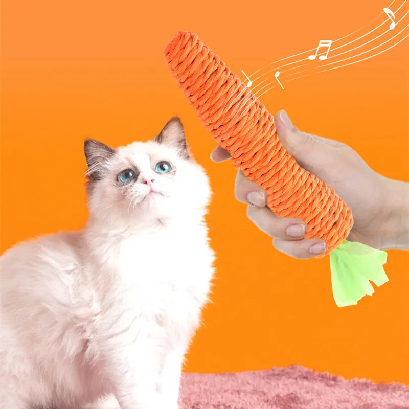 

Cat Toy Rope Carrot Cat Toys Interactive Sisal Carrot Toys for Cats Grinding Claw Cats Toy Puppy Teeth Cleaning Pet Supplies