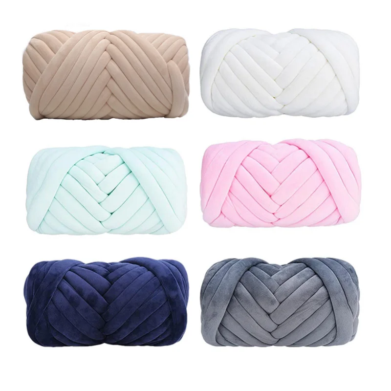 

Chunky Yarn 250g New DIY Crystal Velvet Filling Yarn 3cm Thick Handmade Wool Blanket Thread Cloth Pillow Cat Nest Thread