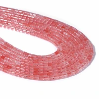 red pink watermelon cherry quartz beads round 4mm tube gem stone loose beads for jewelry making wholesale dropshipping