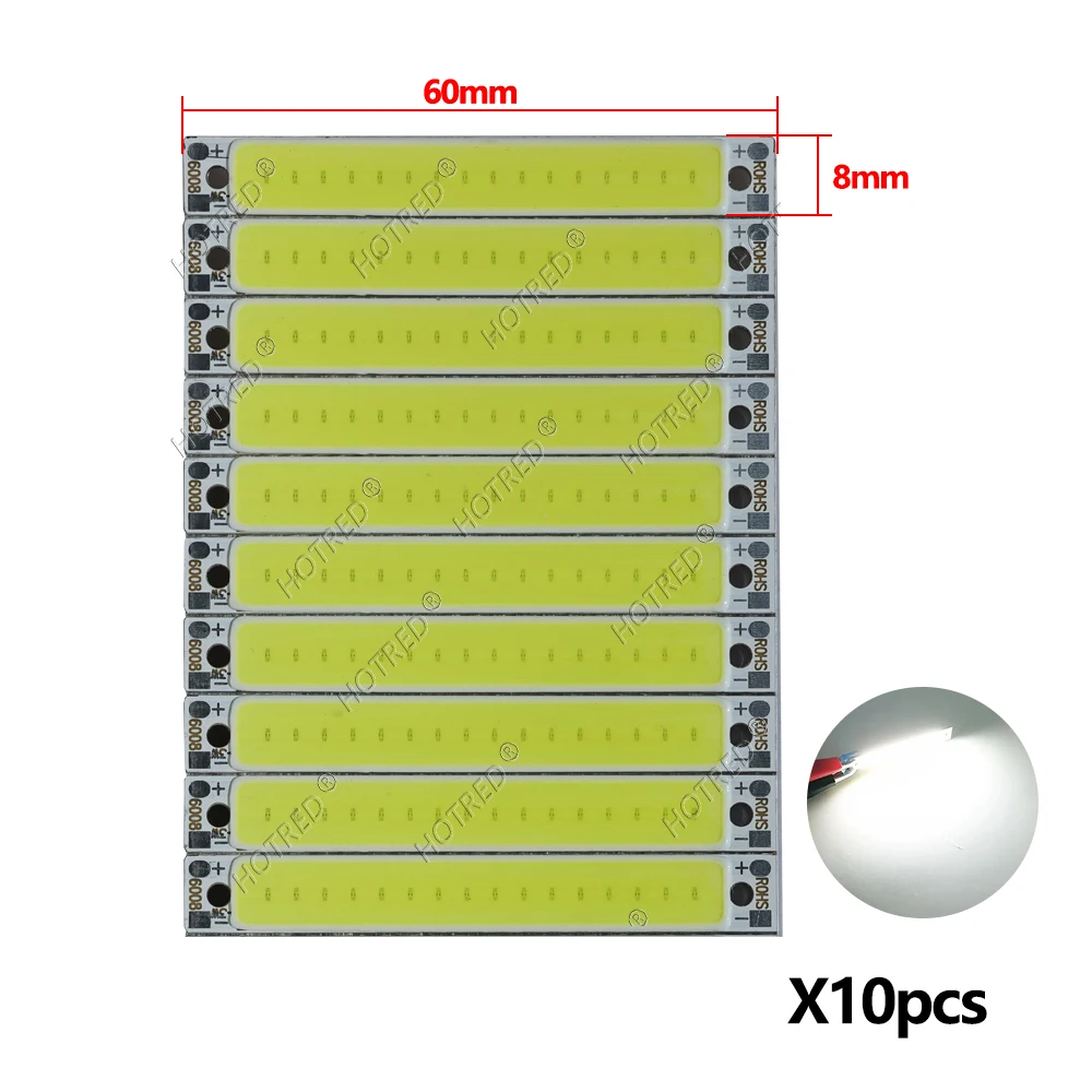 

HotRed 60X8mm COB светодиодная лента 3Вт холодный белый