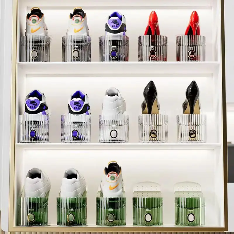 Акриловый красочный прозрачный органайзер для обуви премиум-класса обувной шкаф