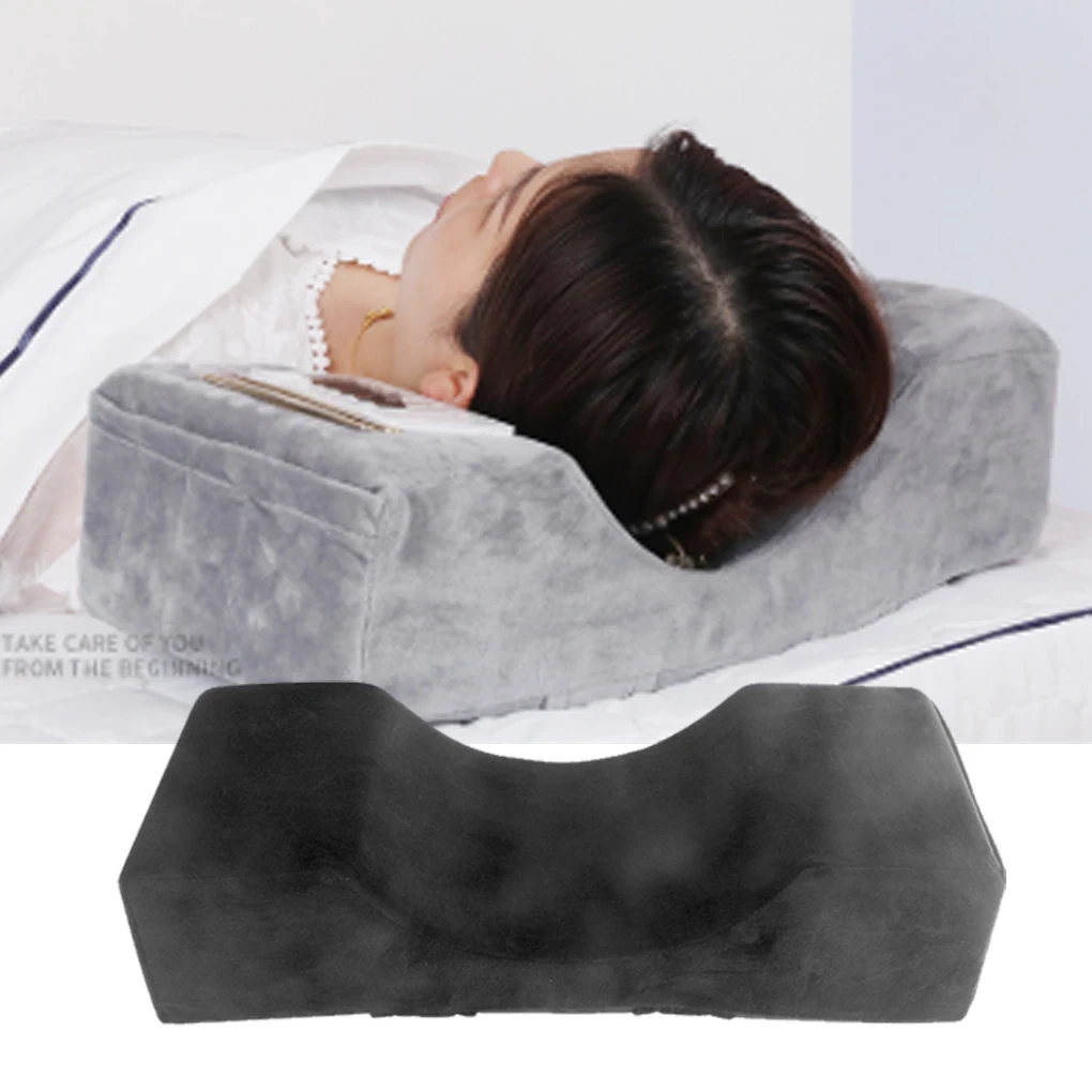 

Lash Pillow Breathable U-shaped Neck Support Stretchy Eyelash Soft Pillows Grafting Eyelashes Cushion with Pocket Black