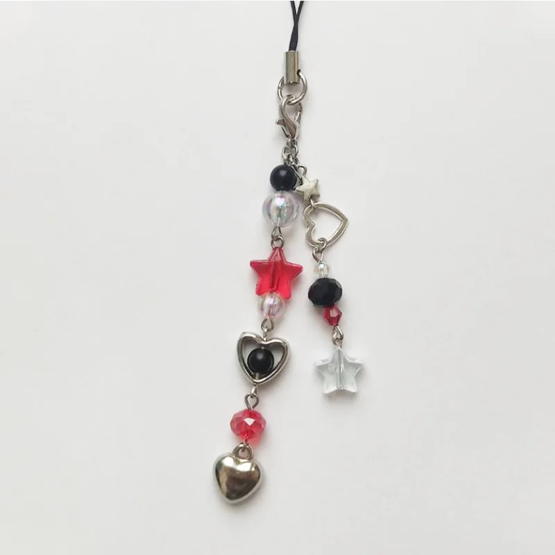 Красно-черный металлический брелок