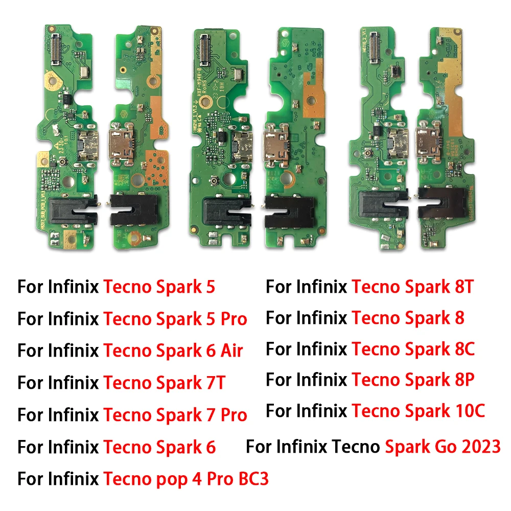 USB-коннектор для зарядной док-станции гибкий кабель Infinix Tecno Pop 4 Spark 5 6 Air 7 Pro 7T 8 8C 8P 8T