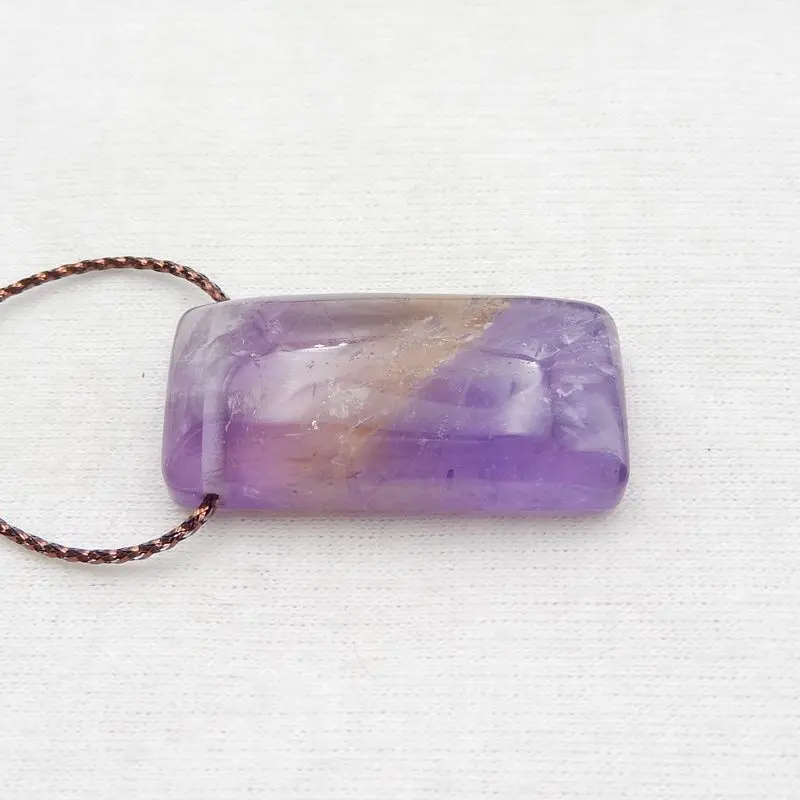 Natural Stone Ametrine Gemstone Pendant Bead 32x16x8mm 9g Semiprecious DIY Jewelry Making Necklace Accessories