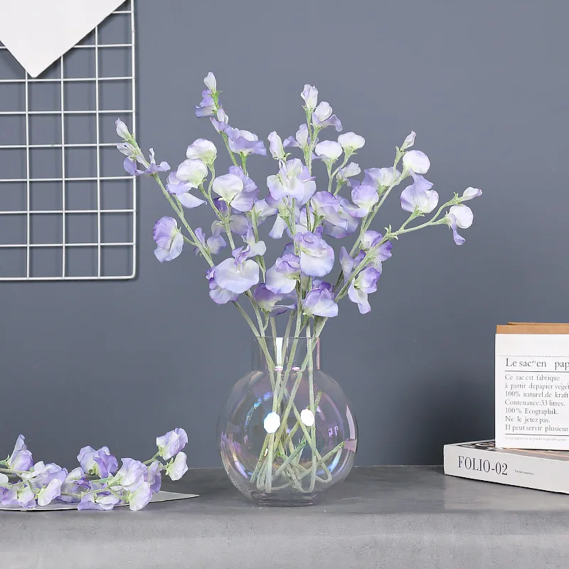 

2pcs imitation planting pea flower home decoration fake flower living room coffee table soft wedding flower arrangement