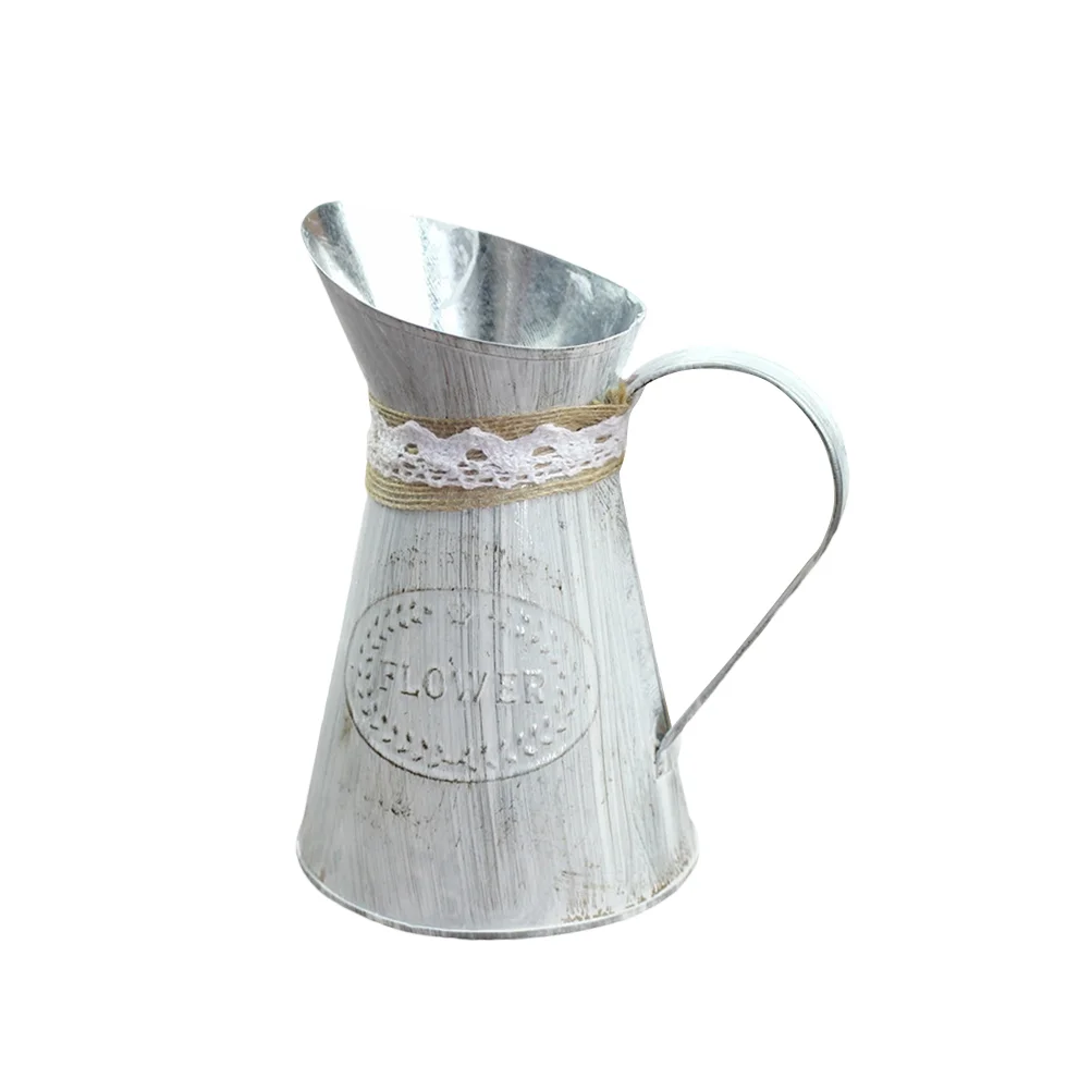

Rustic Table Decor French Iron Flower Vase Household Watering Can Planter Farmhouse Country Flower Vase