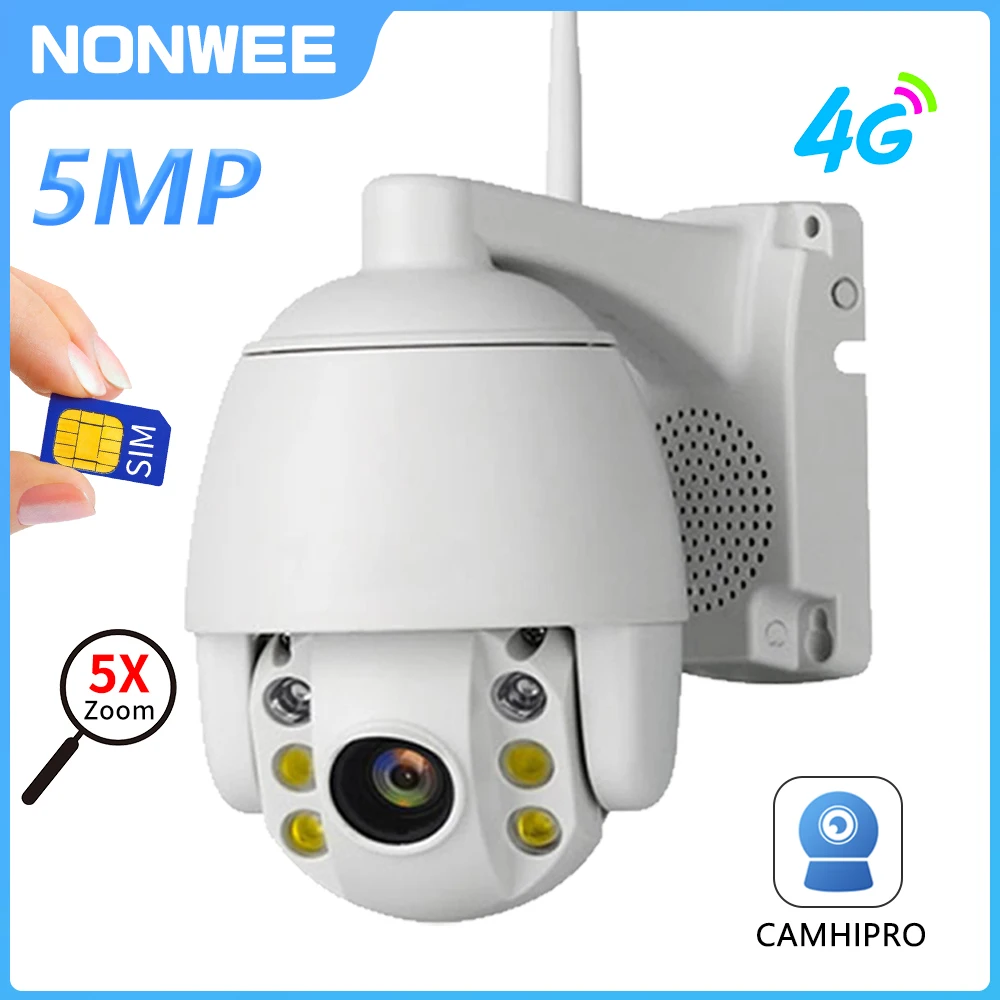 

5MP WIFI Surveillance Camera Outdoor PTZ 4G SIM Card CCTV Speed Dome Security Protection Cameras Auto Tracking Camhipro