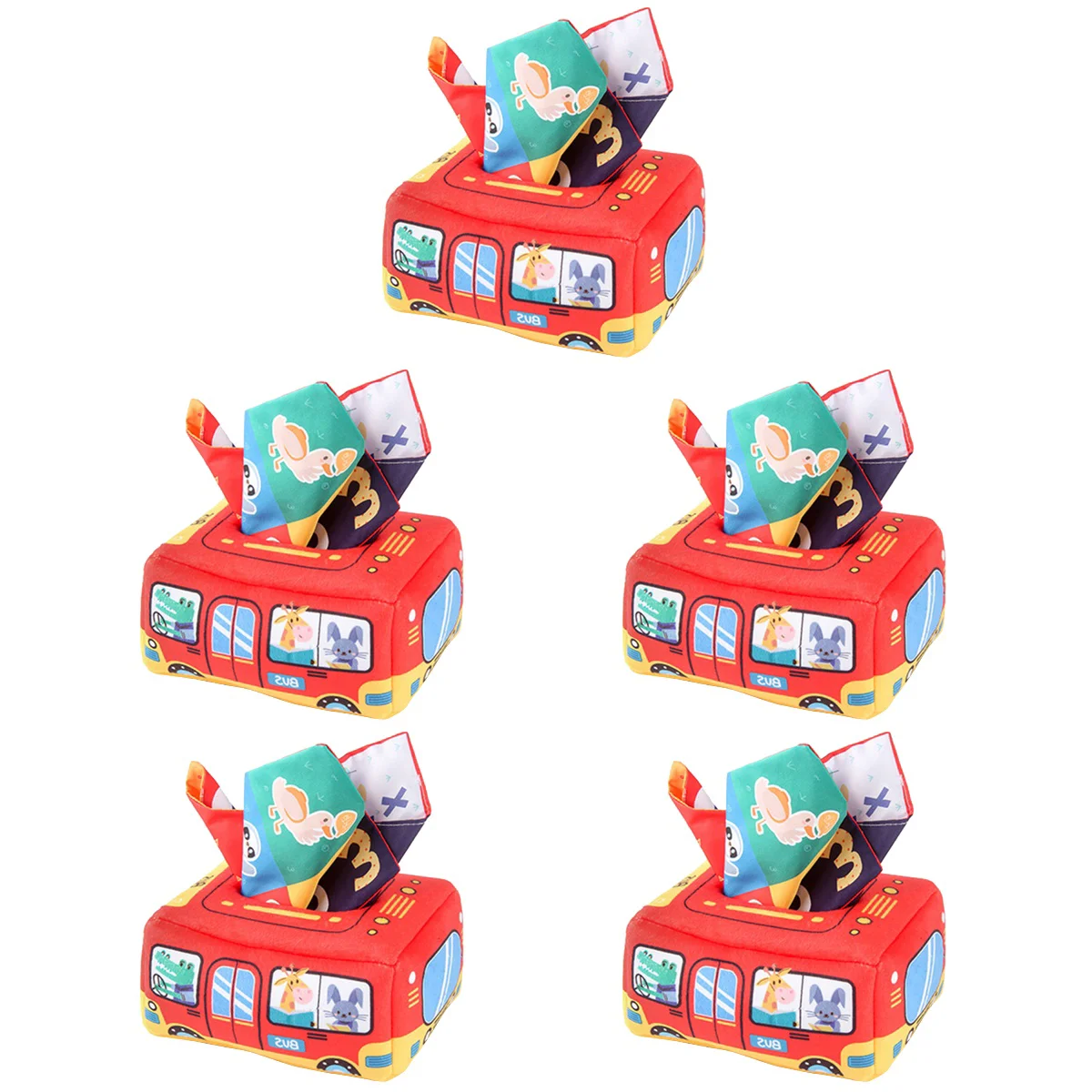 

5x Birthday Boys Portable Toddler Car Tissue Box Early Educational Plaything for Kids Toddler Playing