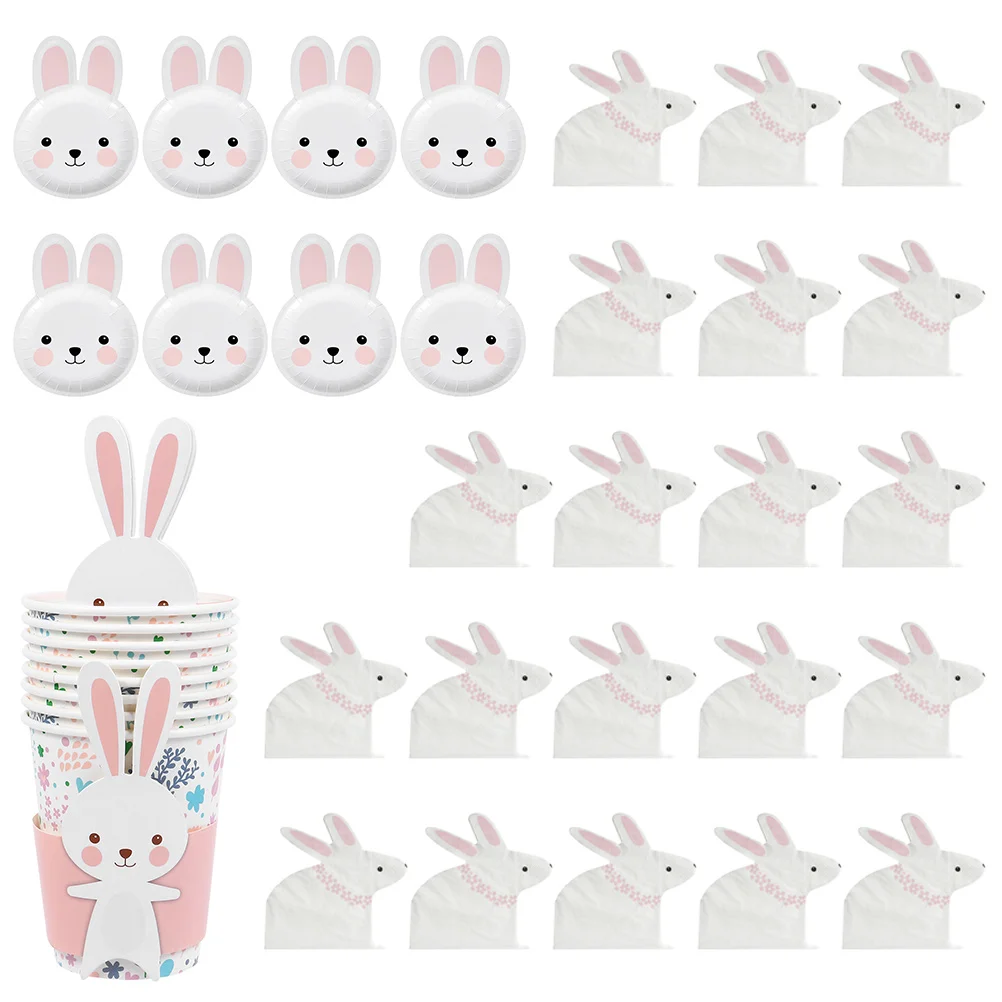 

1 Set Practical Exquisite Safe Creative Convenient Paper Tableware Party for Easter