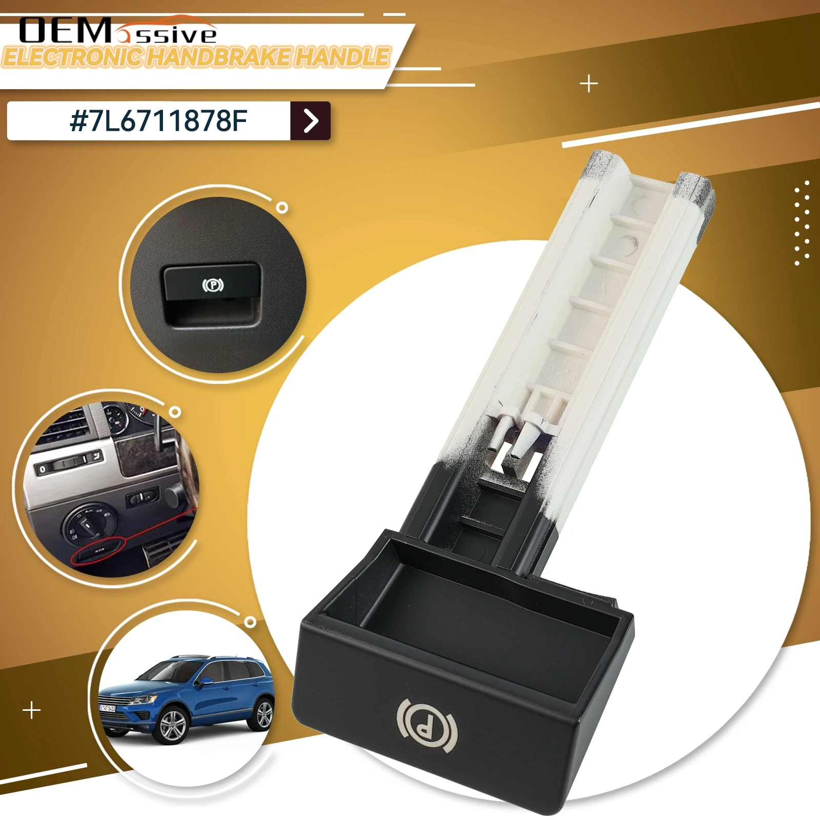 

Ручка стояночного тормоза Ручка ручки рычага переключателя 7л 6711878 F LHD для VW Volkswagen Touareg 2002-10 Ручная кнопка 7L6 711 878 F