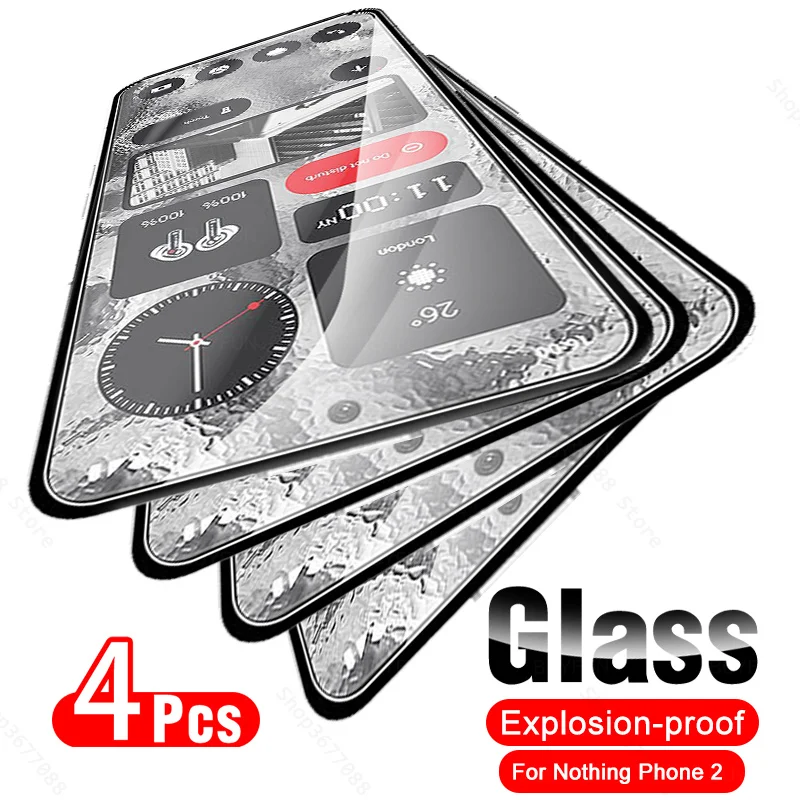 

4Pcs Glass For Nothing Phone (2) 5G 6.7'' Tempered Glass NothingPhone 2 Two No Thing Phone2 A065 2023 Original Screen Protector