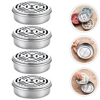 4pcs mosquito repellent incense burning cases stainless steel mosquito coil boxes