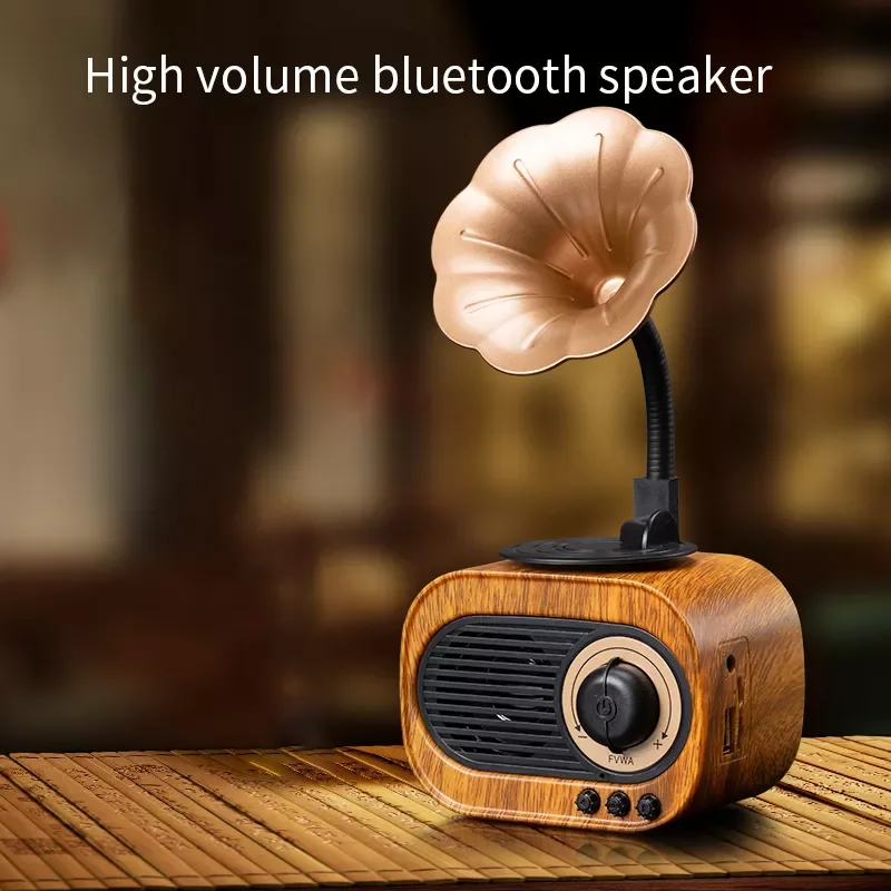 

AS70 Portable Retro Wood Mini Bluetooth Speaker Wireless Loudspeaker Outdoor Speaker Sound System TF FM Radio Music Subwoofer