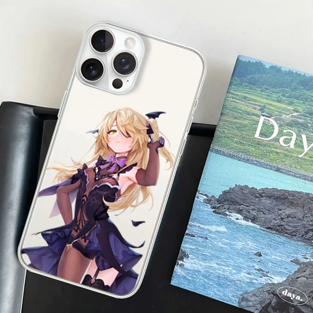 Чехол для телефона iPhone 12 11 13 14 15 16 F-Fischl Game Von L-Luftschloss N-Narfidort Max Pro Plus прозрачный