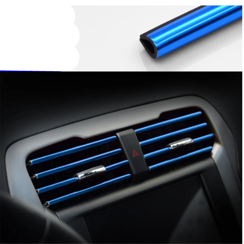 

Car styling air outlet decorative strip for Toyota C-Hr Corolla Seat Leon Ford Focus 2 Fiesta Ranger Mazda 3 6 CX-5