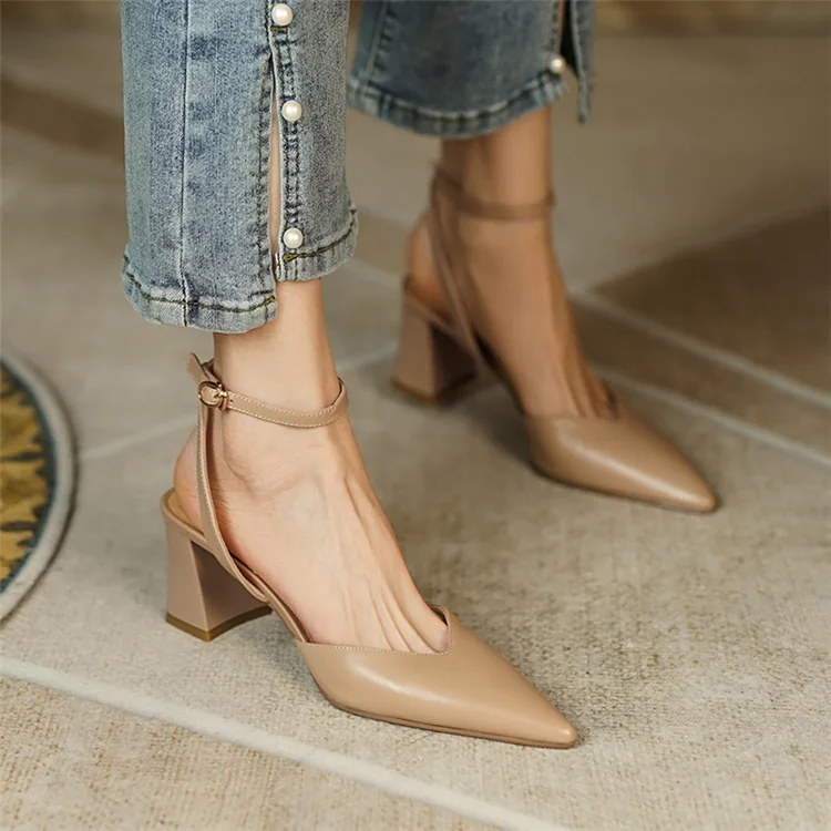 

High Heel Sandal for Women Female Shoe Med 2022 Summer Open Toe High-heeled Block Outside Girls Medium New Low Peep Rome Scandal