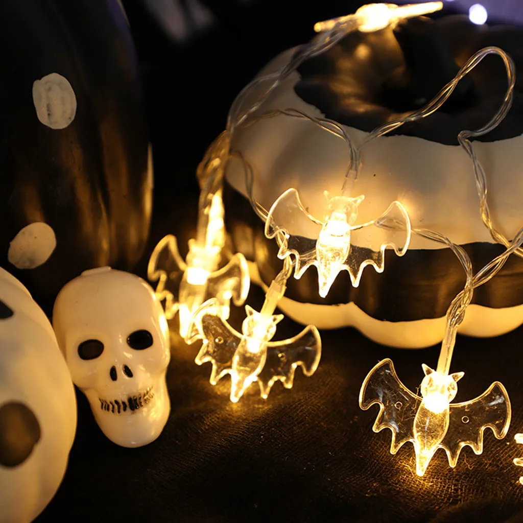 

1,5 м 10 светодиодов, Хэллоуин, тыква, скелеты, летучая мышь, Светодиодная лента, праздничный