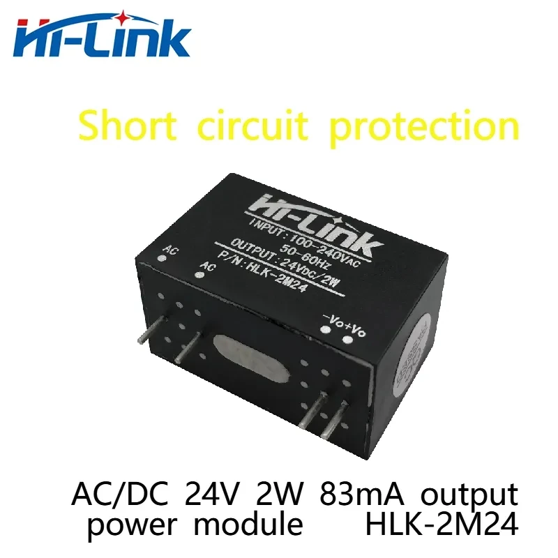 

Hi-Link 24V 2W 83mA output AC/DC HLK-2M24 high efficiency short circuit protection isolation power module