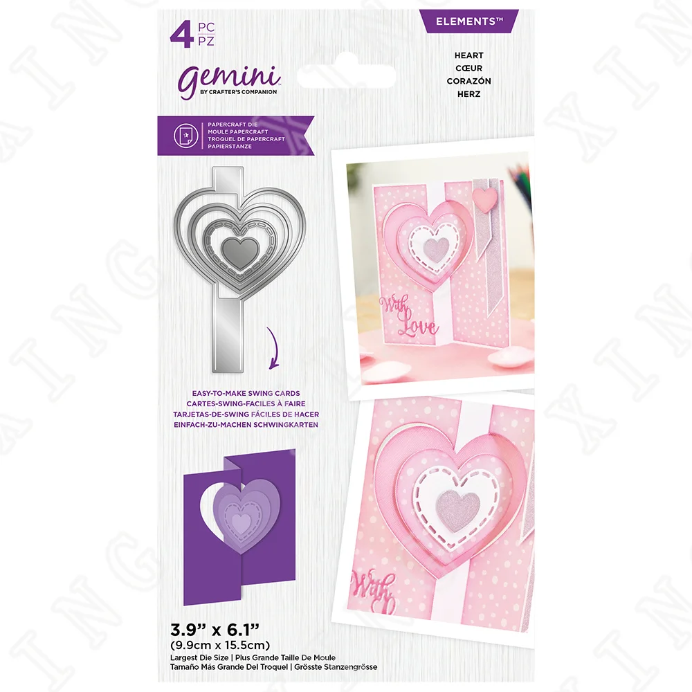 

2022 New Swing Card Heart Metal Cutting Dies Scrapbook Diary Decoration Stencil Embossing Template Diy Greeting Card Handmade