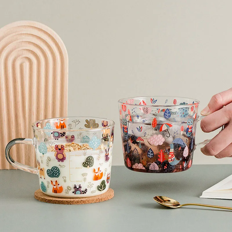 500 мл креативная мультяшная кофейная кружка для дома и офиса стеклянная чашка