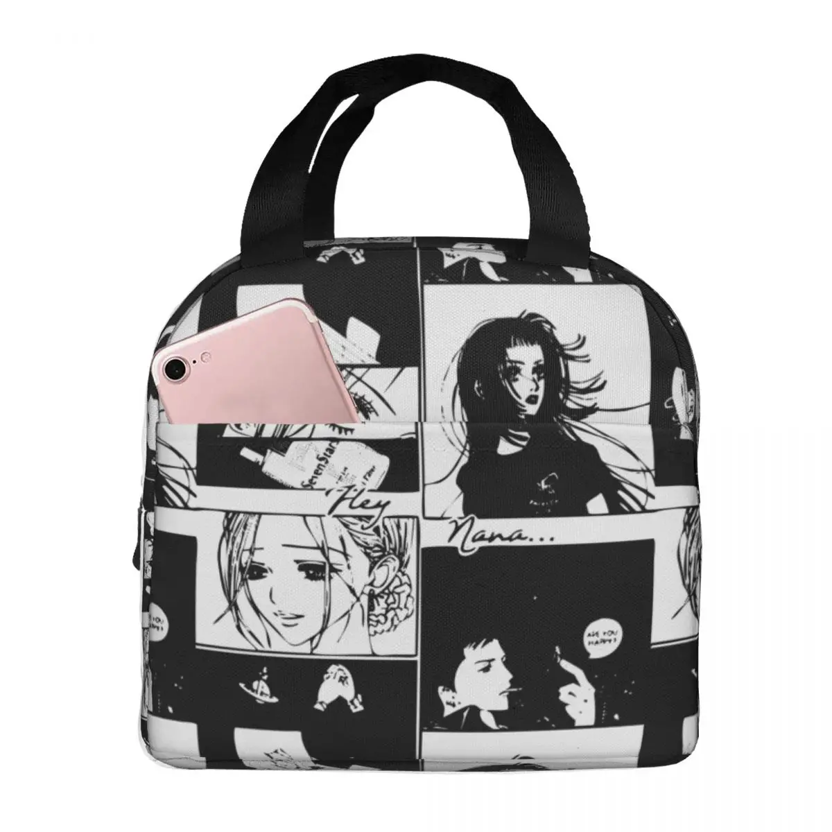 Lunch Bag for Men Women Hey Nana Osaki Insulated Cooler Portable Picnic School Anime Canvas Lunch Box Handbags