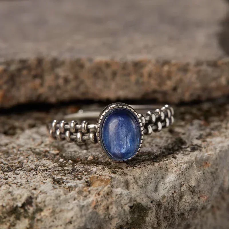 Новое кольцо из стерлингового серебра S925 натуральный черный оникс винтажное