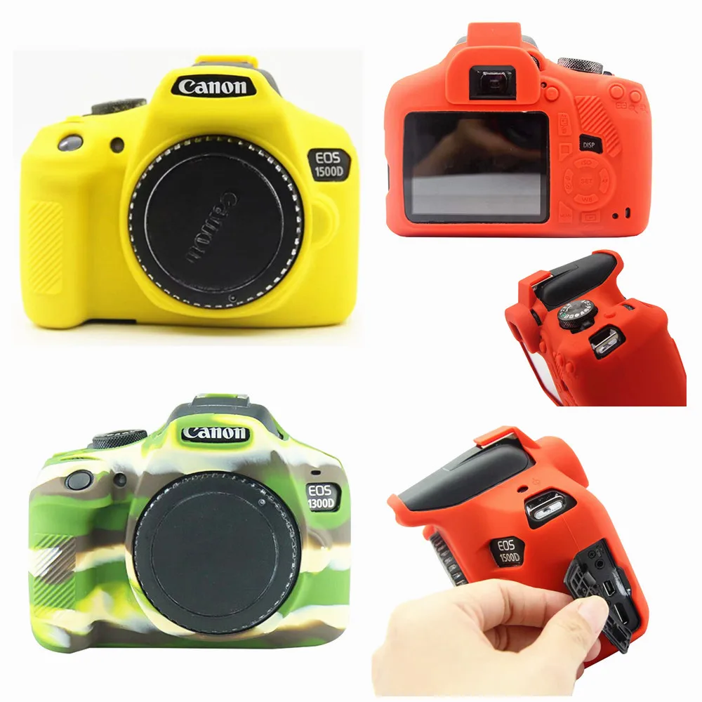 Силиконовый кожаный чехол для брони защитный Canon EOS 1500D 2000D Rebel T7 Kiss X90 цифровая