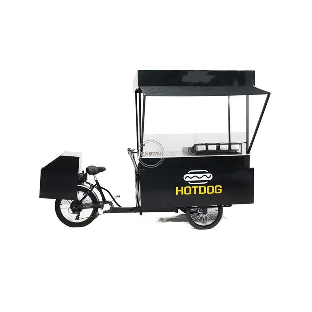 

Customized Multi Function Tricycle Cargo Bike Mobile Hot Dog Vending Cart with Refrigerator Outdoor Three Wheels Coffee Bike