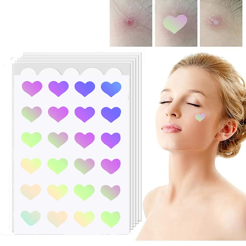 

24Pcs Laser Cardioid Cute Acne Removal Patch Beauty Acne Tools Face Scar Care Stickers Pimple Acne Concealer Hydrocolloid
