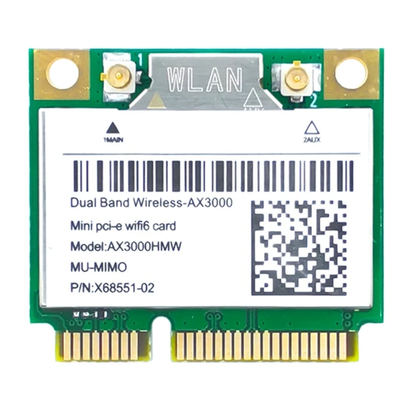 

Плата Wi-Fi AX200 AX3000HMW Mini PCI-E Wifi 6, беспроводной адаптер 2,4G/5G Bluetooth 5,1 802.11AX для Win10