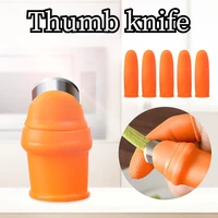 1 set silicone finger protector with blade for fruits vegetable thumb knife finger guard kitchen accessories kitchen gadgets