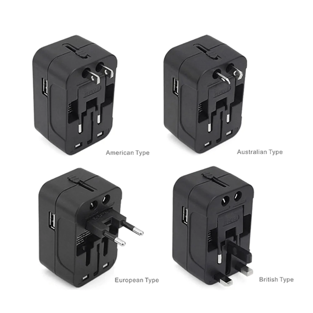 

Travel Adapter Worldwide All in One Universal Power Converter AC Power Plug Adapter Power Plug Wall with Dual USB
