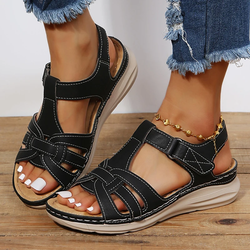 Gladiator Women Sandals Breathable Female Sandals Outdoor Soft Women's Casual Shoes Roma Fashion Flats Summer Free Shipping 2023