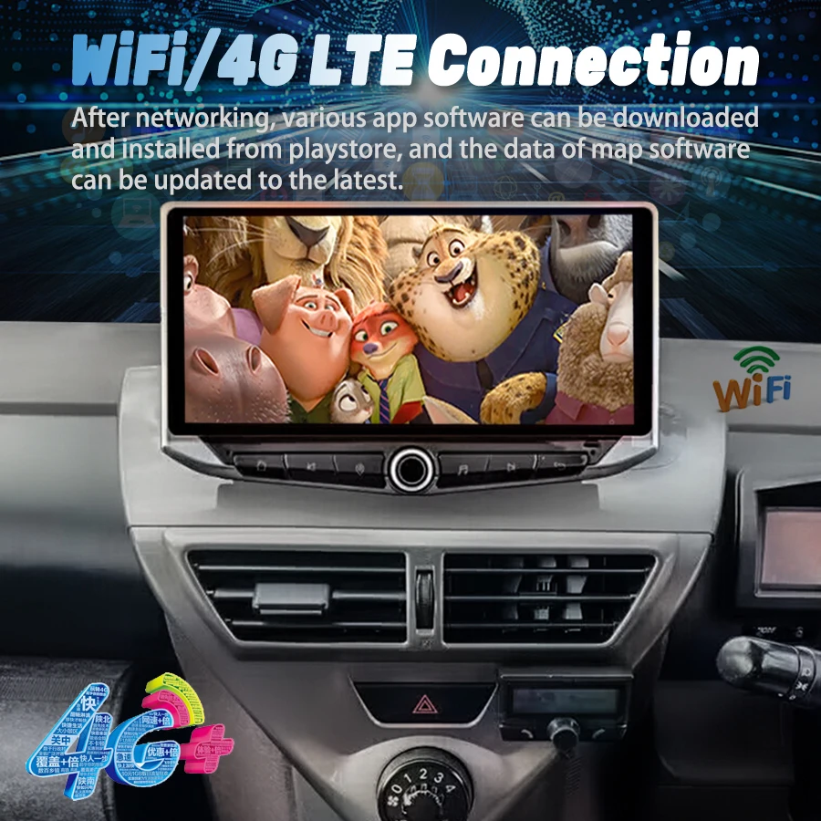 Qled экран Android 14 для Toyota Scion IQ 2008-2016 Автомобильный мультимедийный GPS стерео