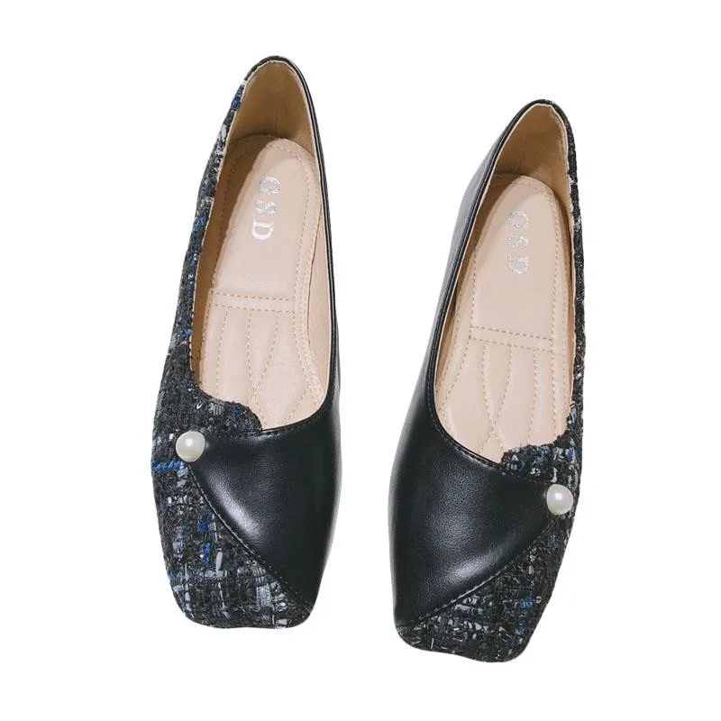 

Туфли женские с закрытым носком, Элегантные Простые, квадратный носок, однотонные, без каблука, лето